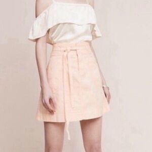 Anthropologie Pilcro and The Letterpress Peachy Pink Cotton Cargo Skirt‎ Size 6
